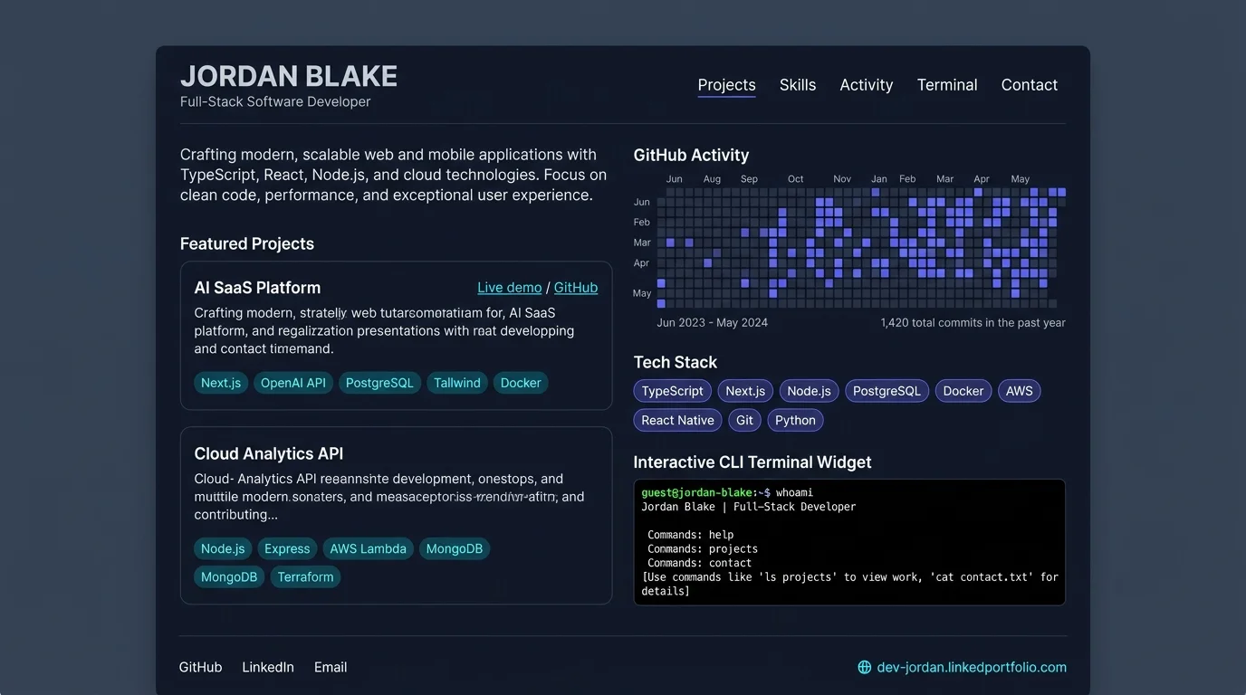 Developer Portfolio Preview