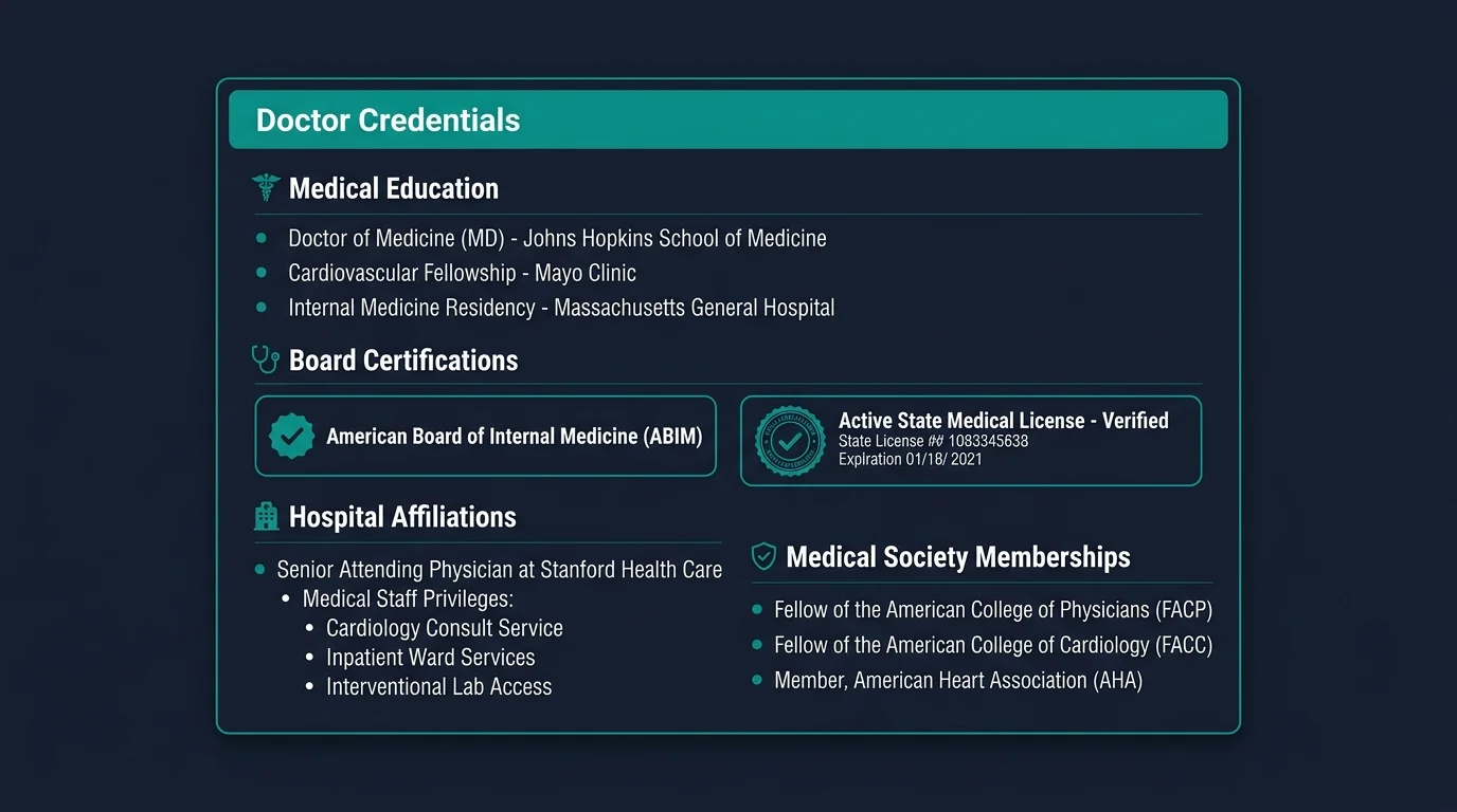 Credentials & Affiliations
